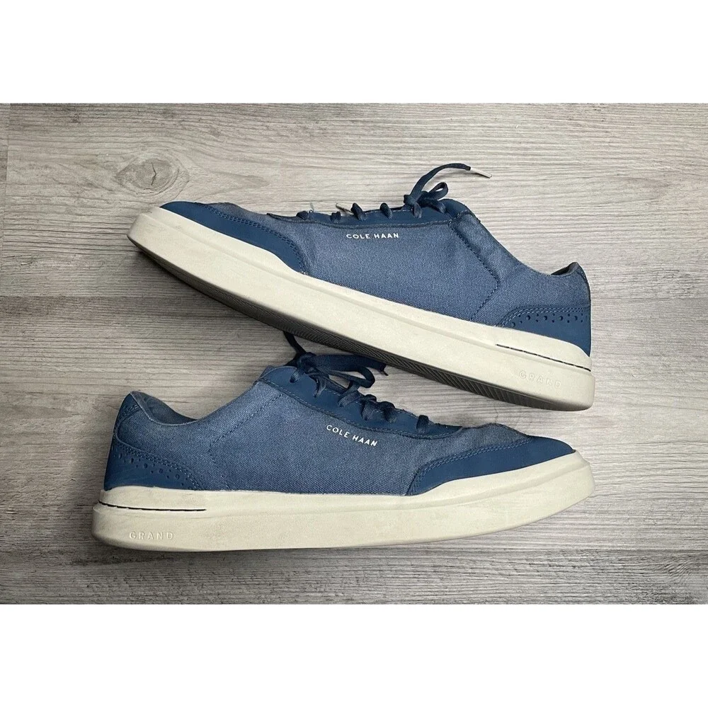 Men’s Cole Haan Grandpro Rally Blue Canvas Shoes Size 12M